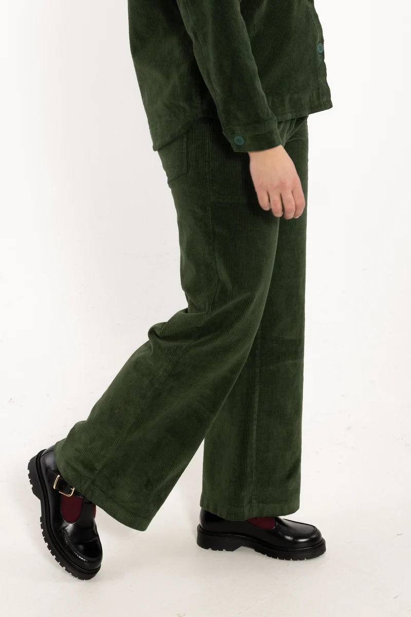 Daneworld Cord Stretch Pants Dark Forest