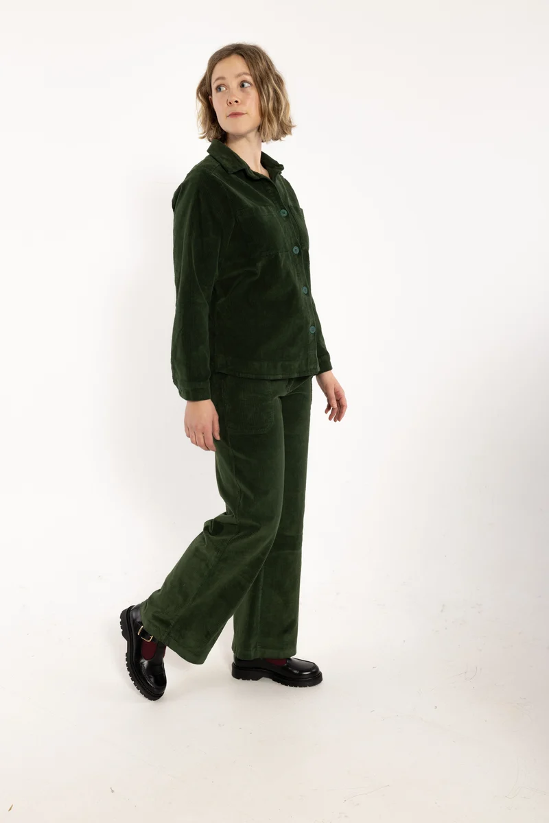Daneworld Cord Stretch Pants Dark Forest