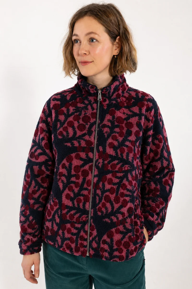 Danedada Wool AOP Zip-Up Soft Cherry MACRO MICRO JUMBO