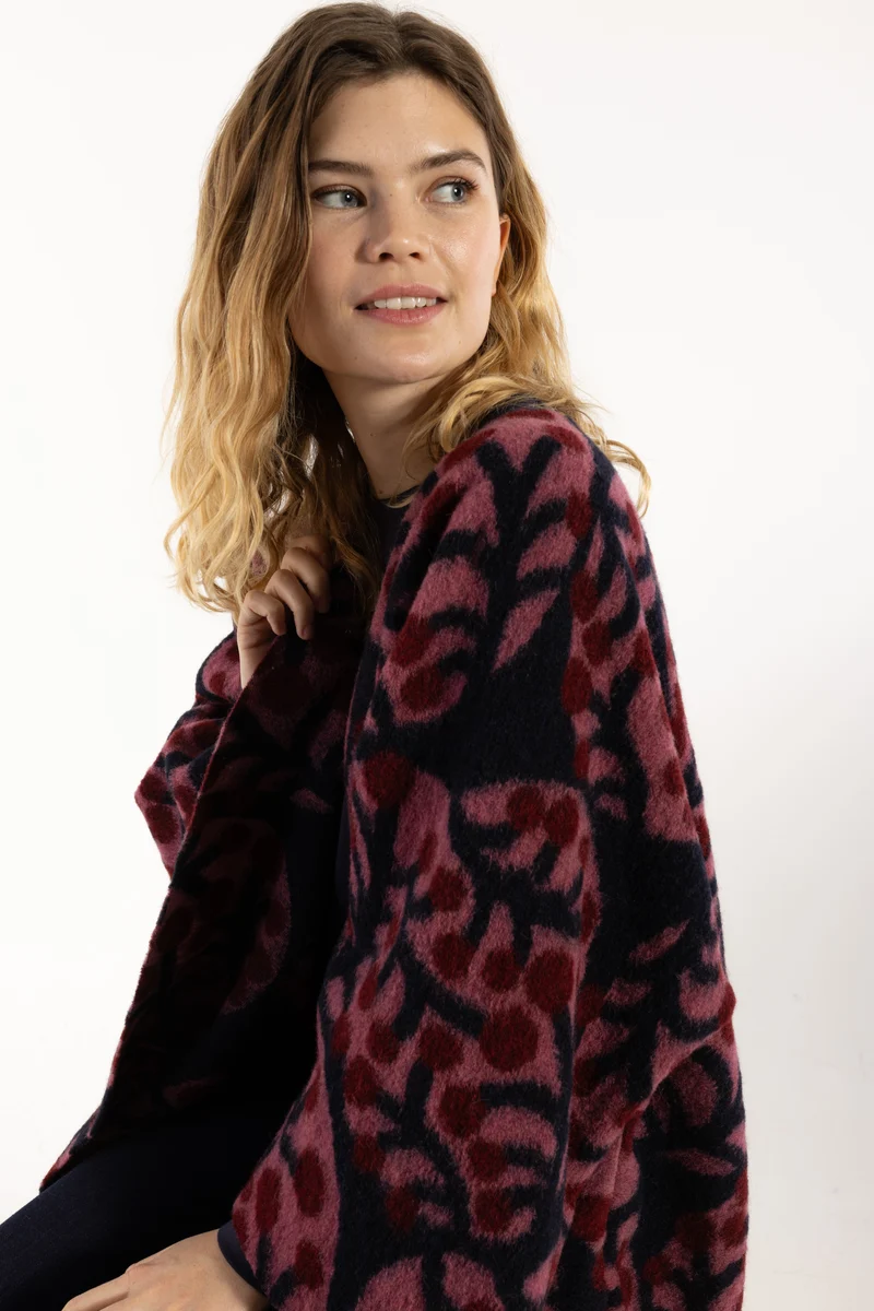 Danemodernism Wool AOP Jacket Soft Cherry MACRO MICRO JUMBO