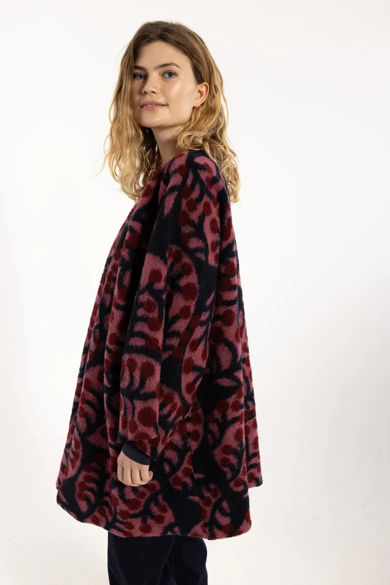 Danemodernism Wool AOP Jacket Soft Cherry MACRO MICRO JUMBO