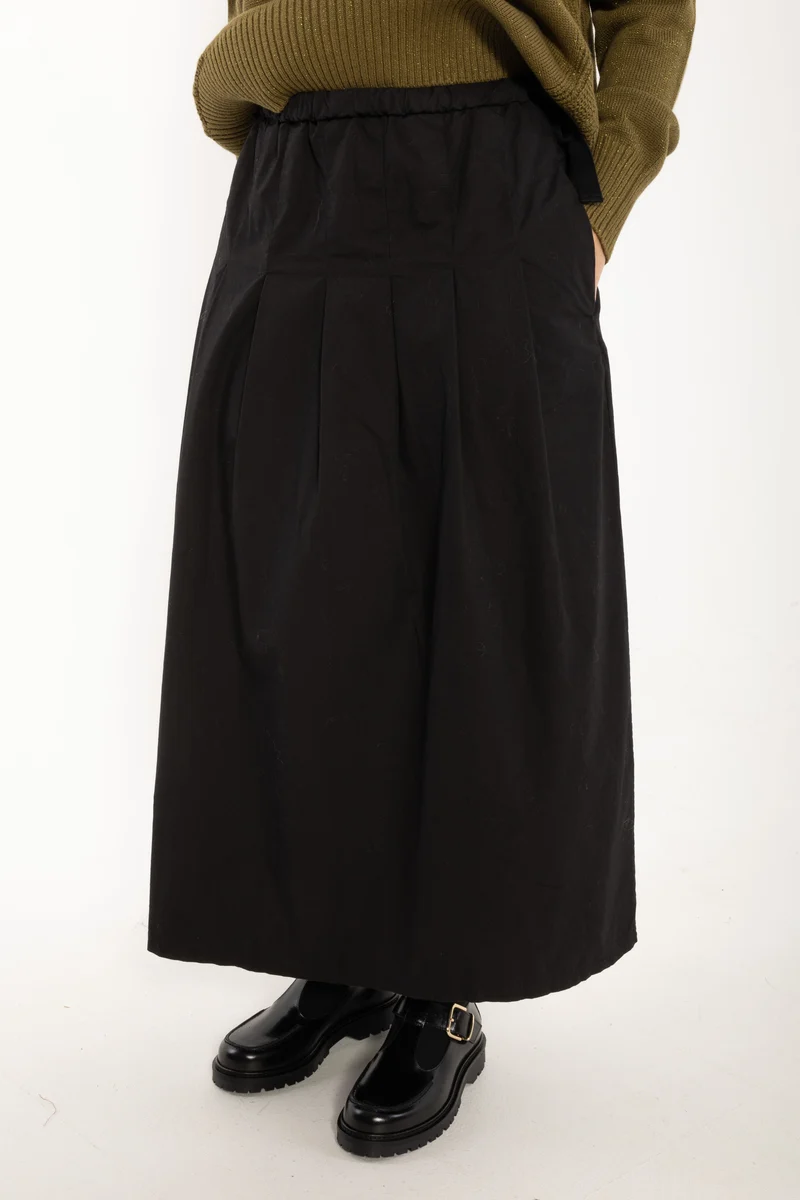 Daneminna Smooth Poplin Skirt Black