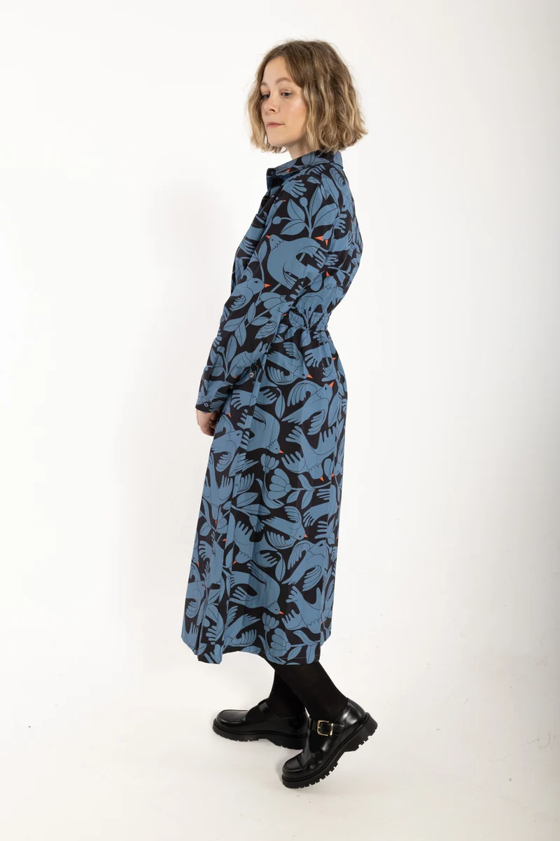 Danegrundtvig Poplin Stretch Dress Black/Porcelaine BIRDIEUP