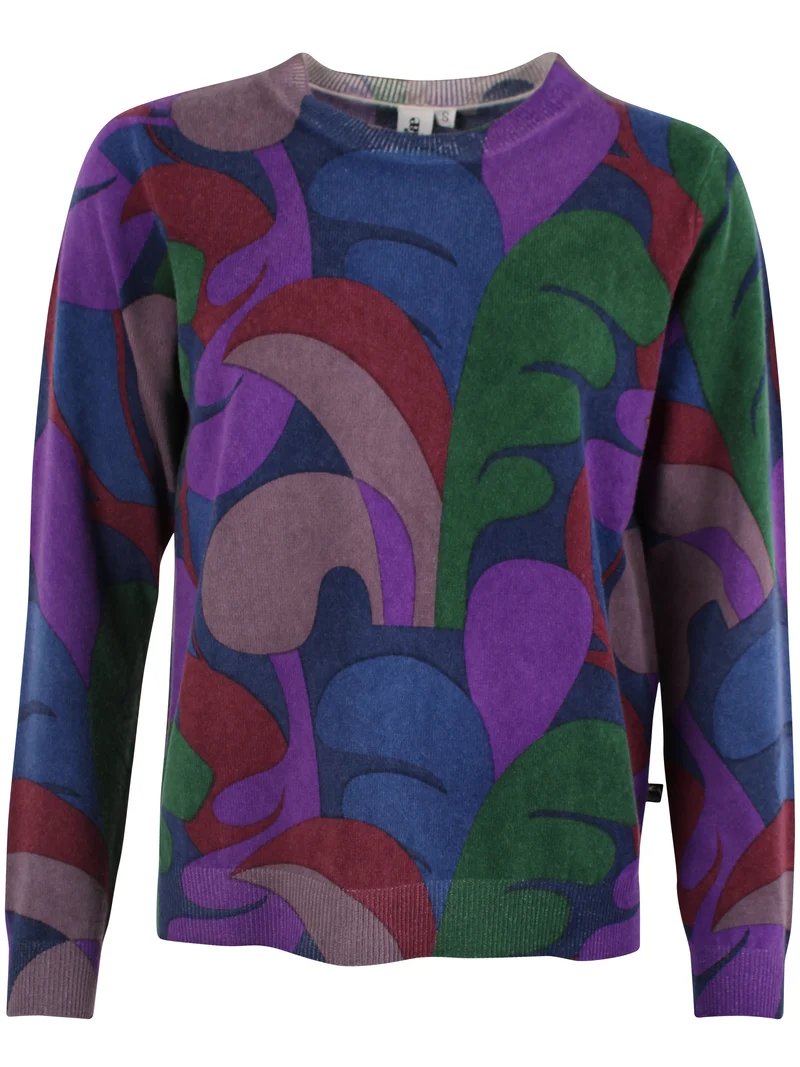 Danevibe Merino Wool AOP Sweater Deep Blue TROPS