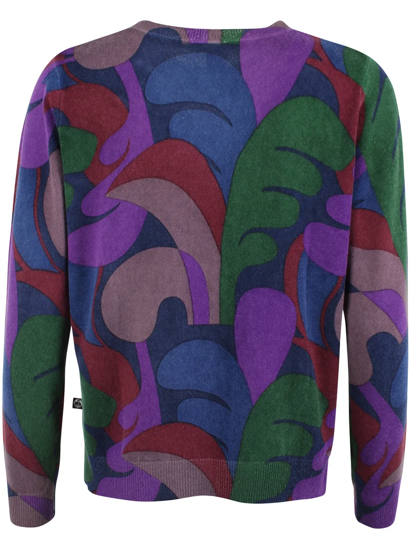 Danevibe Merino Wool AOP Sweater Deep Blue TROPS