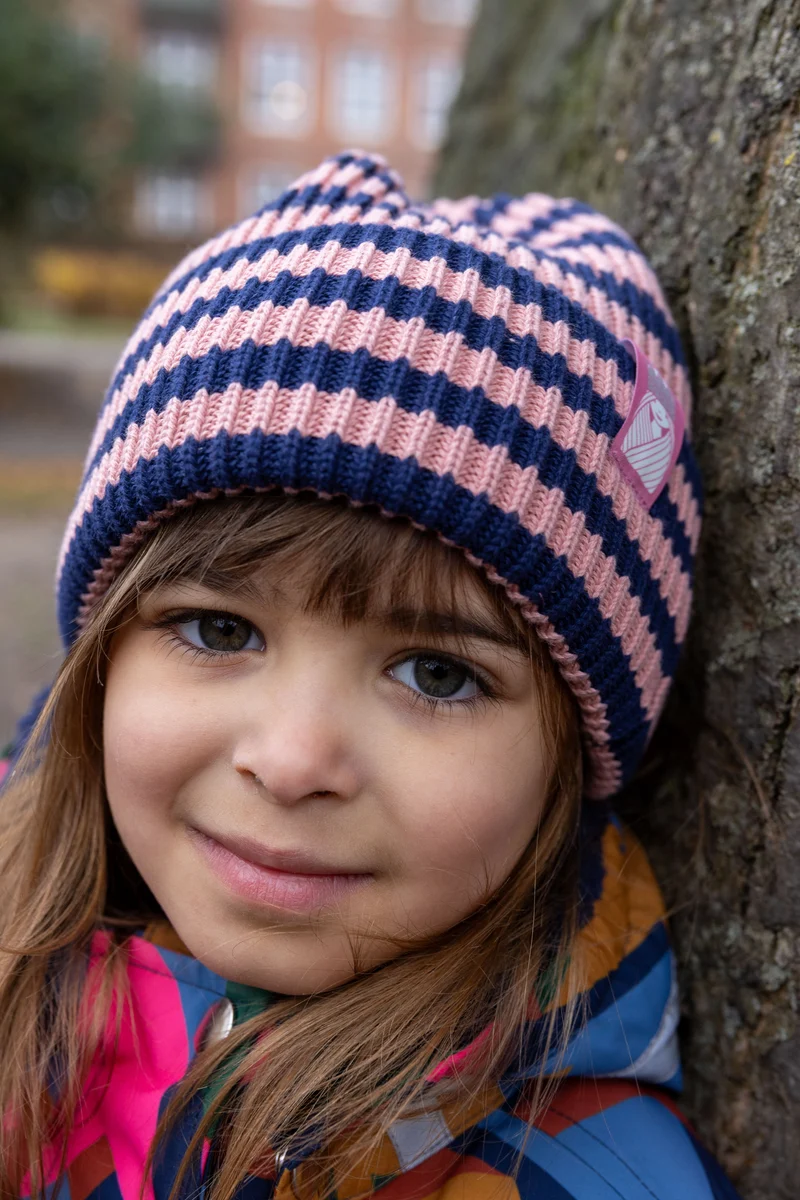 Daneby Cotton Beanie Dark Navy/Ancient Rose PRINSESSE