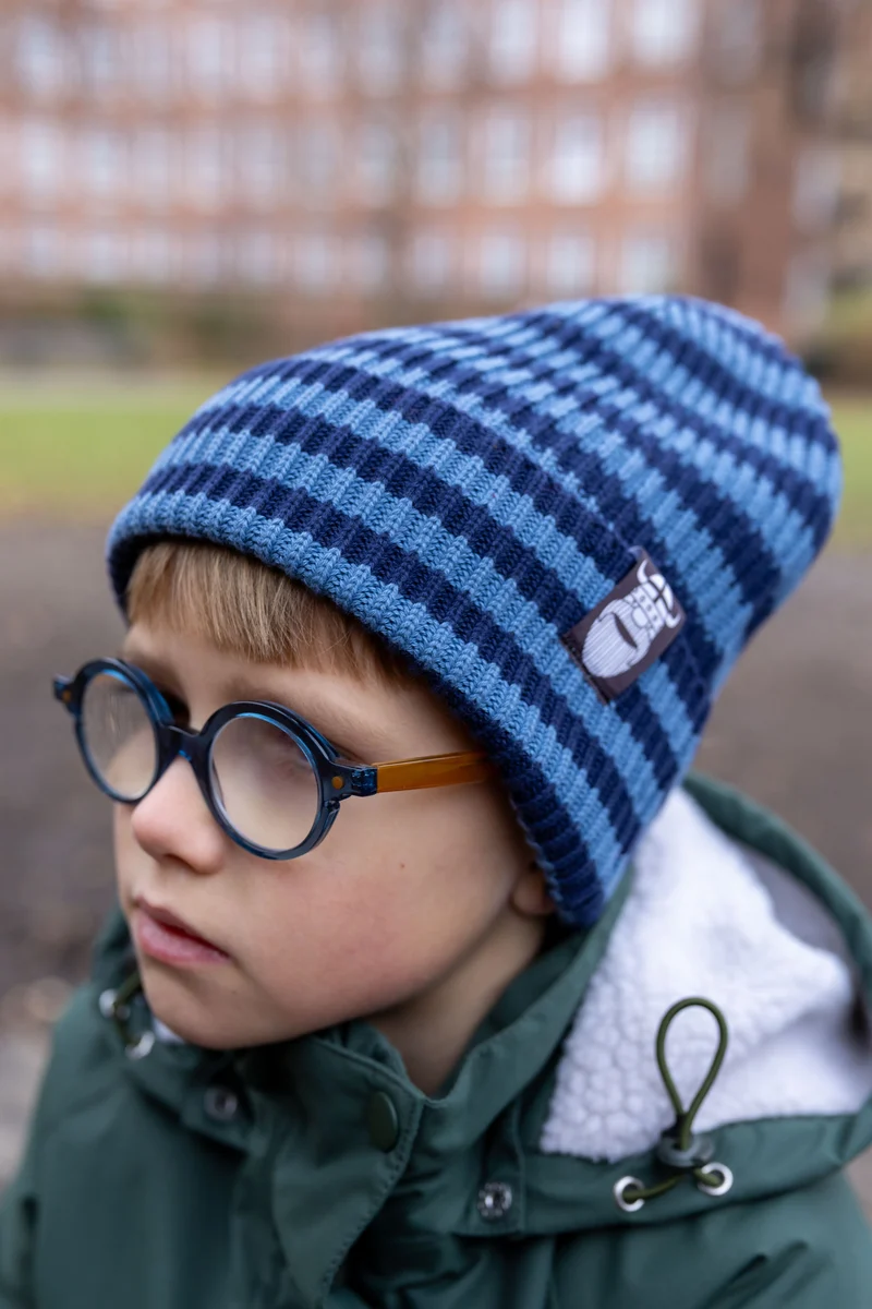 Daneby Cotton Beanie Dark Navy/Porcelaine ERIK
