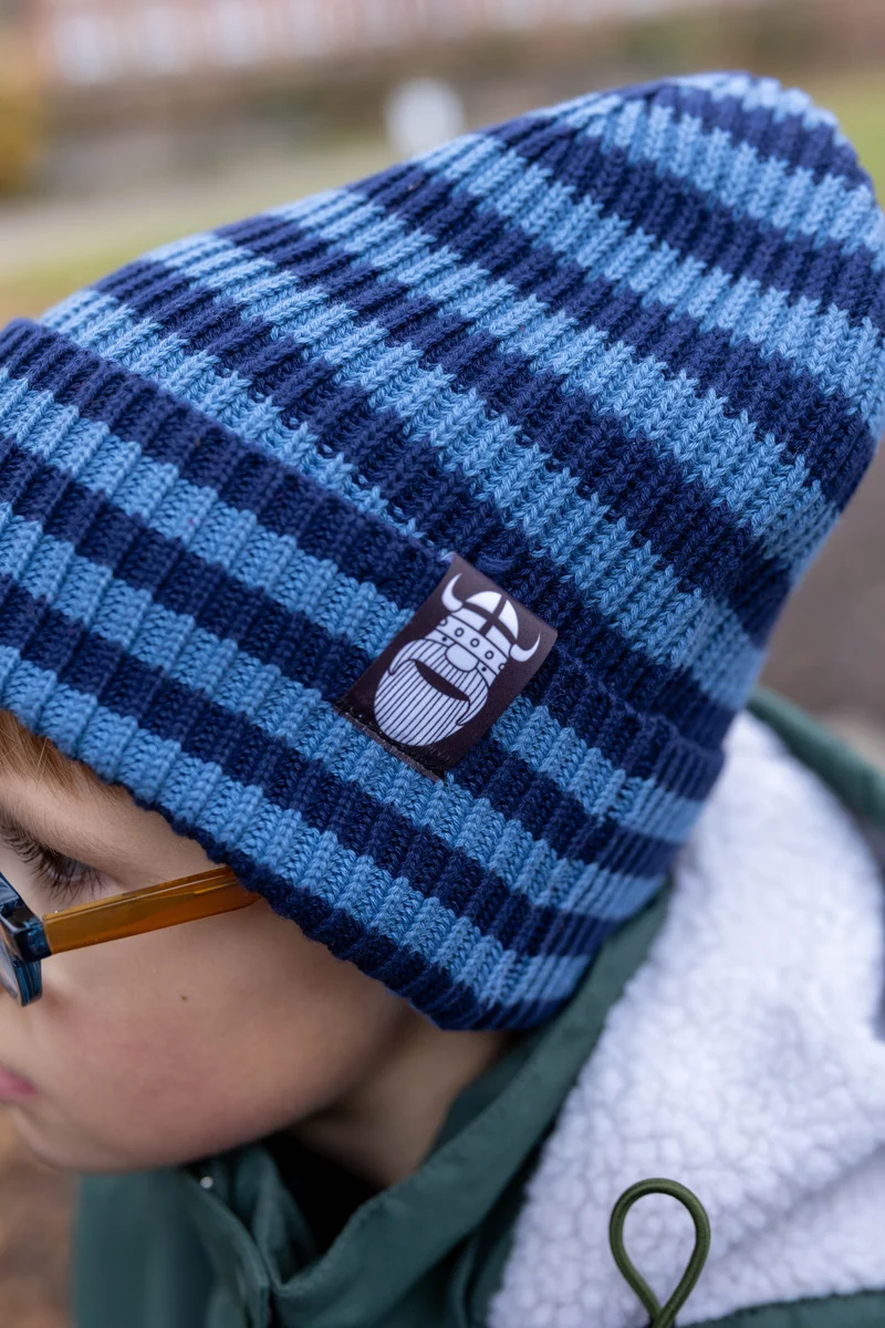 Daneby Cotton Beanie Dark Navy/Porcelaine ERIK