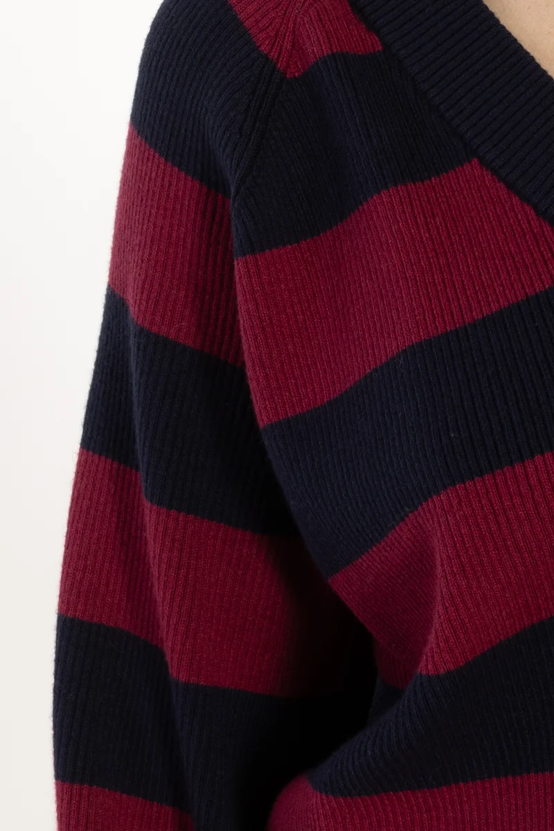Danepeppy Chunky Wool-Mix Sweater Dark Navy/Dark Cherry