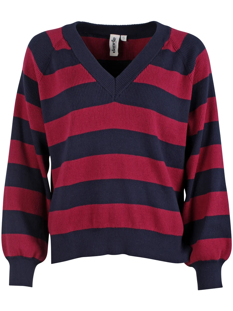 Danepeppy Chunky Wool-Mix Sweater Dark Navy/Dark Cherry