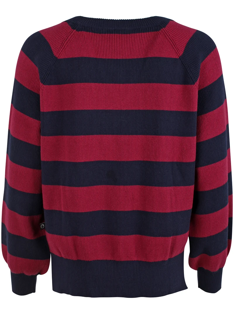 Danepeppy Chunky Wool-Mix Sweater Dark Navy/Dark Cherry