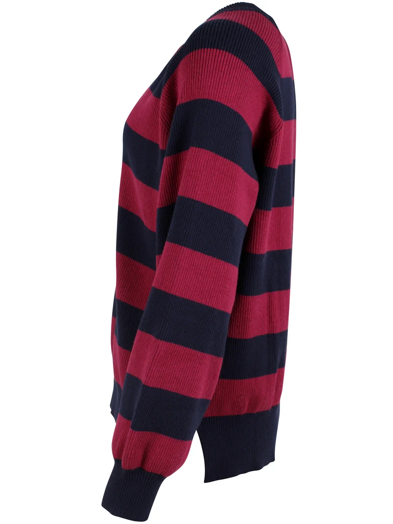Danepeppy Chunky Wool-Mix Sweater Dark Navy/Dark Cherry