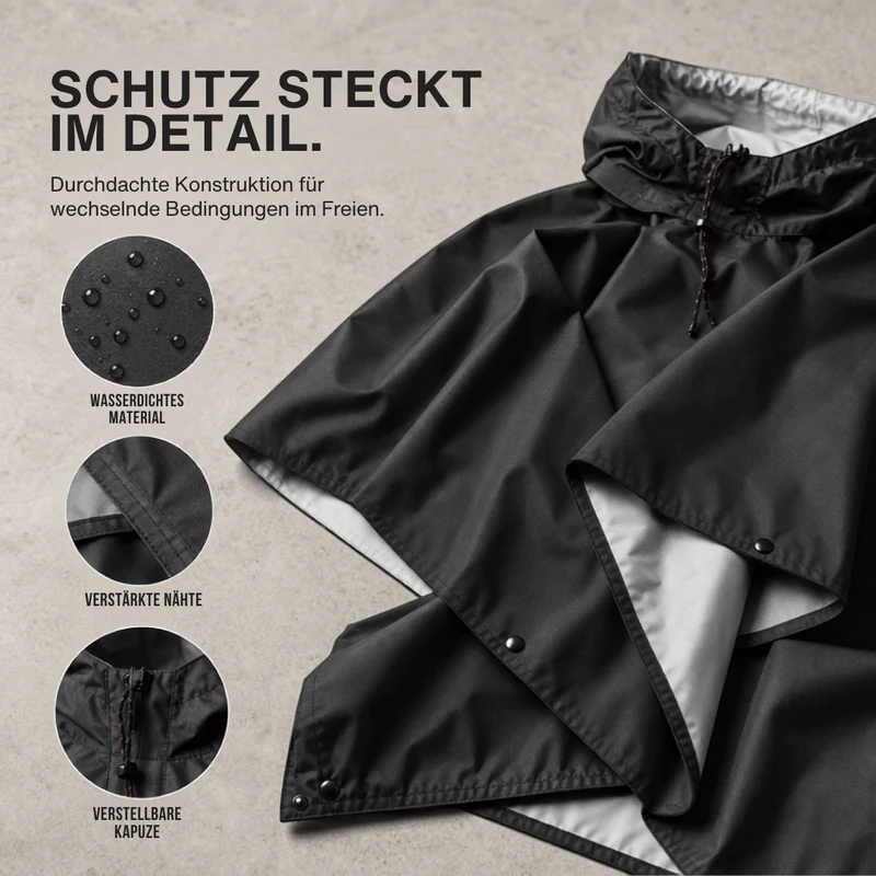 3 in 1 Regenponcho – Schutz für jede Wetterlage