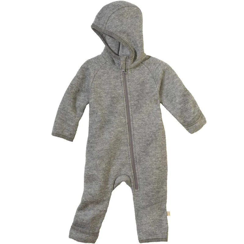 Wollwalk-Zipp-Overall mit Reißverschluss - grau | disana