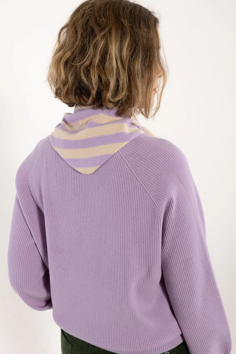 Danecharmer Merino Wool Scarf Ice Lilac/Light Beige