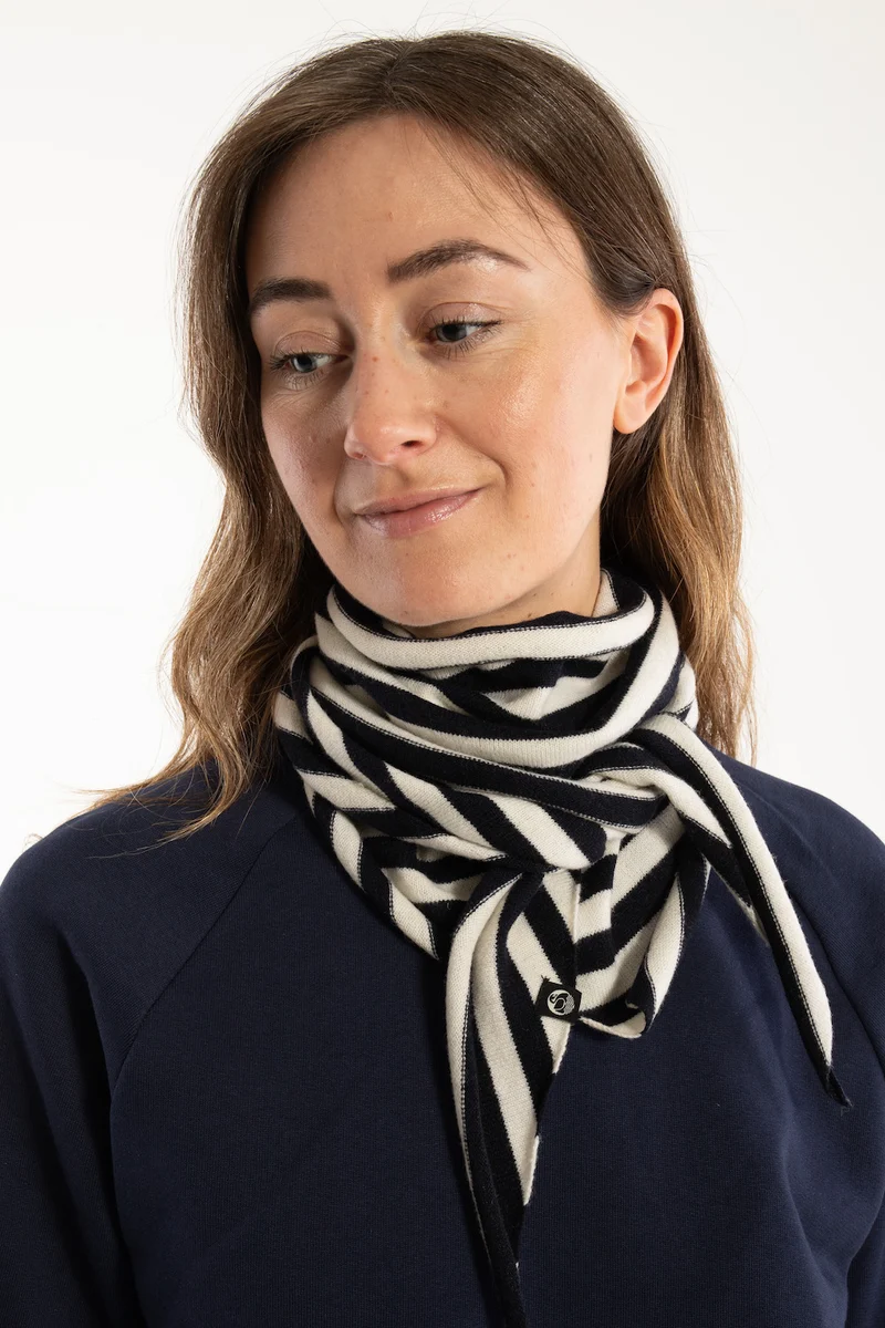 Danechic Merino Scarf - Navy/Chalk
