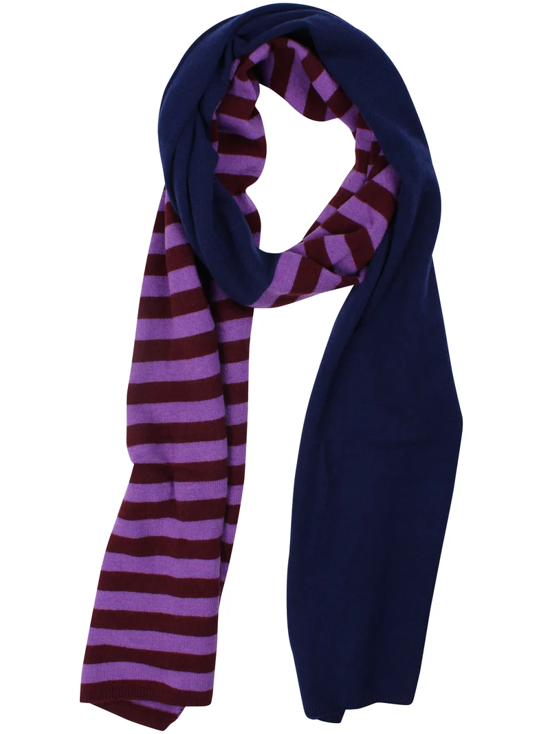 Danebundle-Up Merino Wool Scarf Dark Wine/Deep Blue/Purple