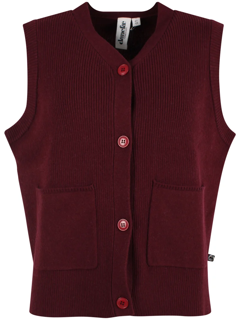 Danegentle Merino Wool Sweater Vest Dark Wine