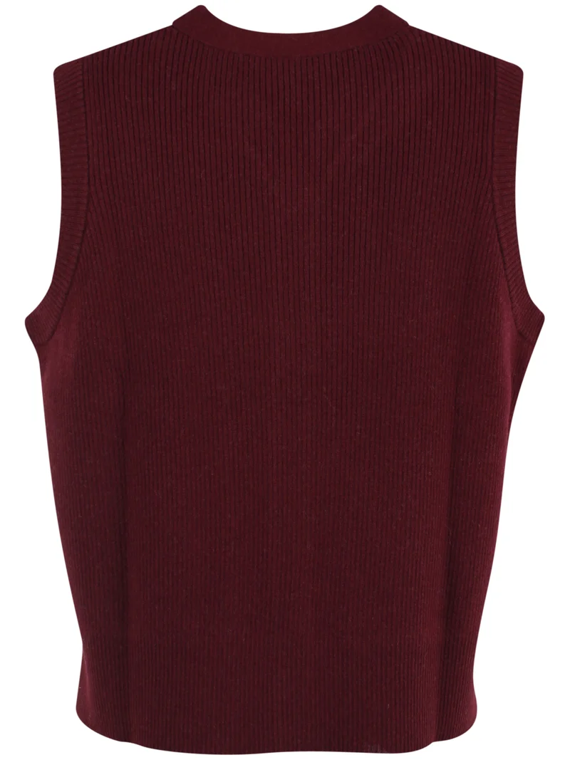 Danegentle Merino Wool Sweater Vest Dark Wine