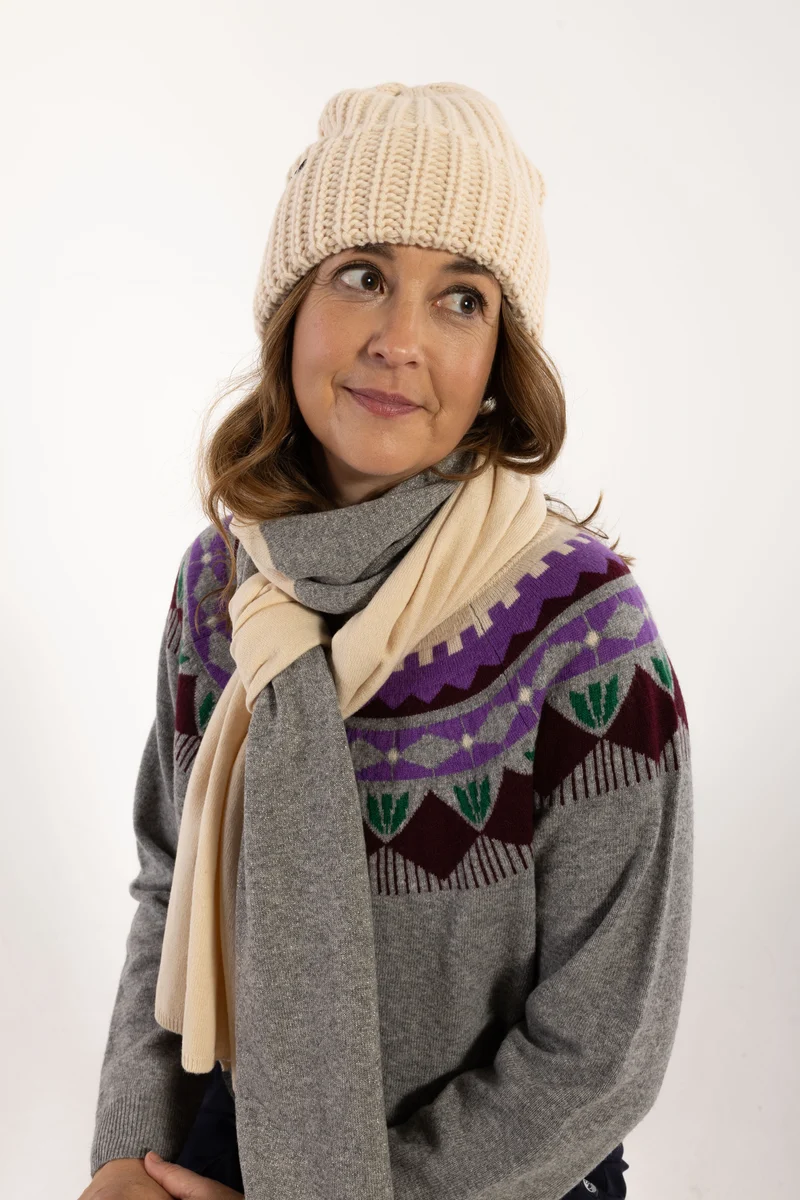 Danefolklore Chunky Merino Wool Beanie Light Beige