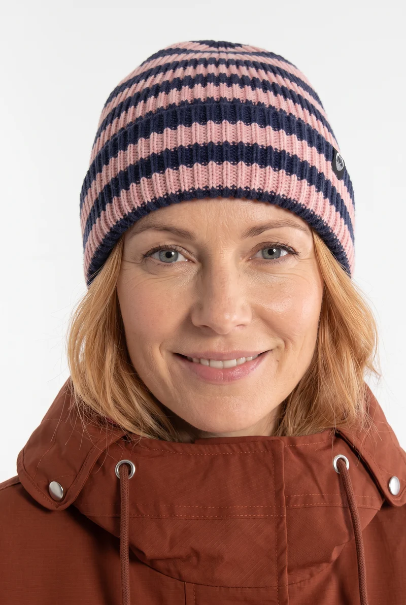Danefolk Cotton Beanie Dark Navy/Ancient Rose