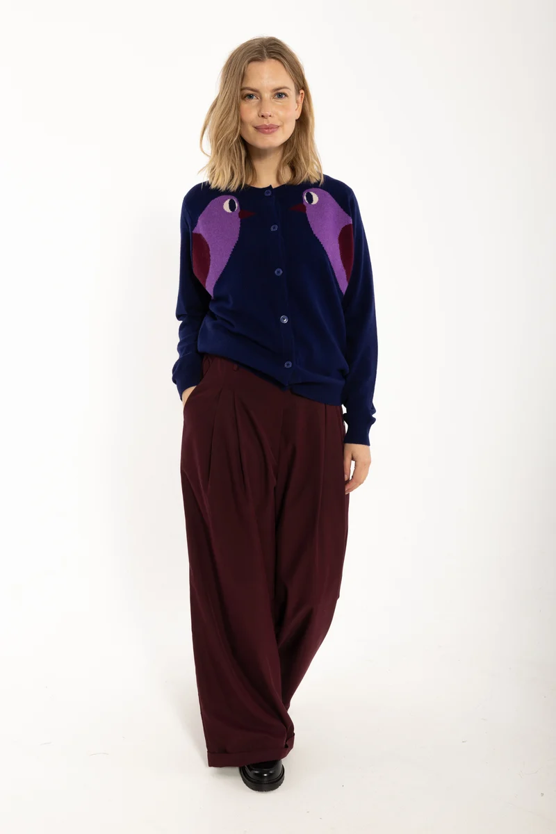 Danelife Merino Wool Cardigan Deep Blue BIRD