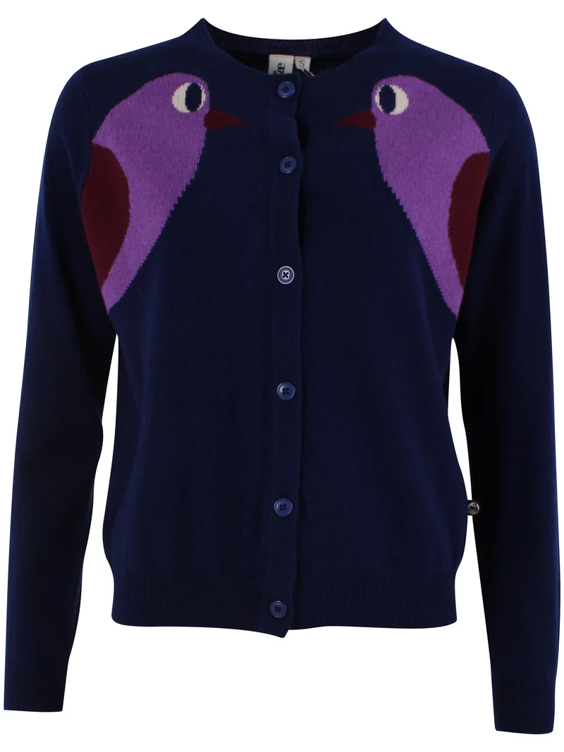 Danelife Merino Wool Cardigan Deep Blue BIRD