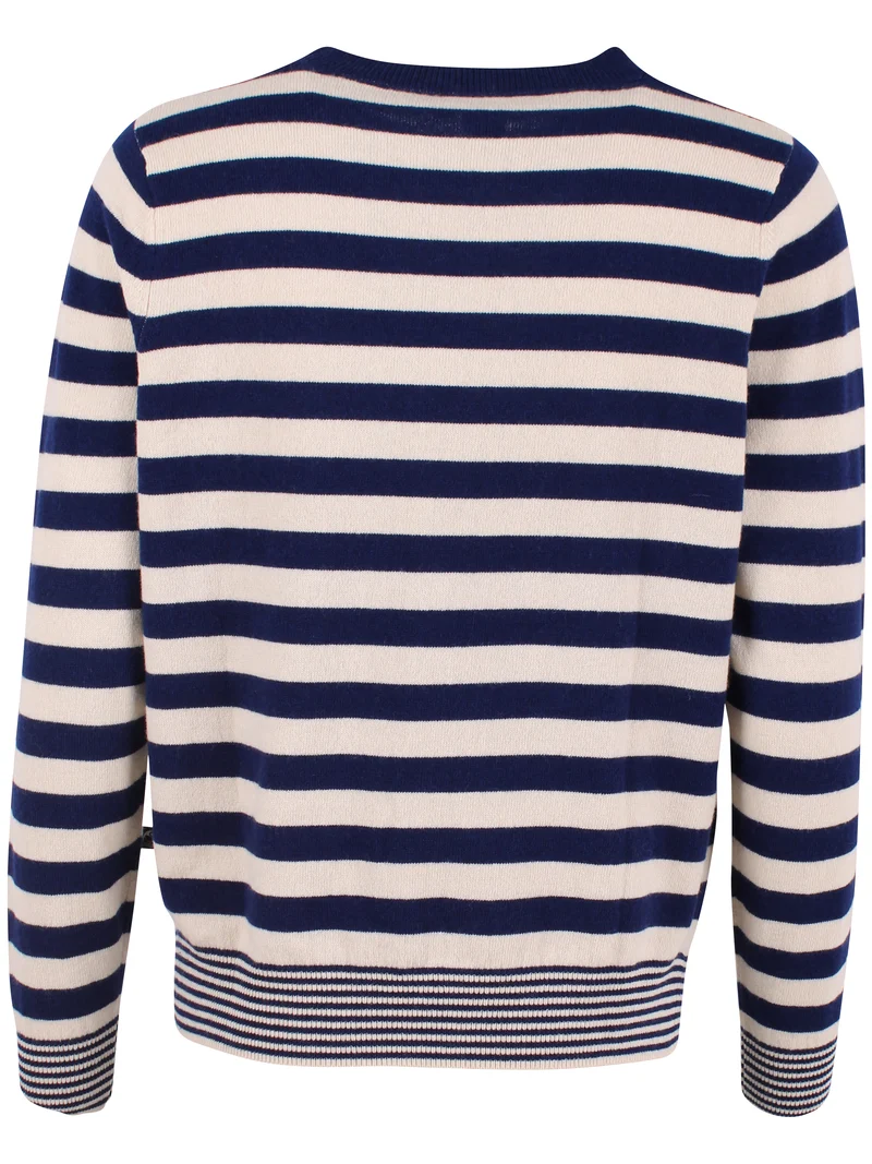 Daneletter Merino Wool Sweater Deep Blue/Light Beige