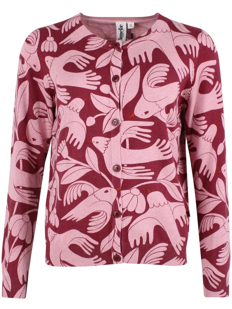 Danelife Wool-Mix AOP Cardigan Ancient Rose BIRDIEUP