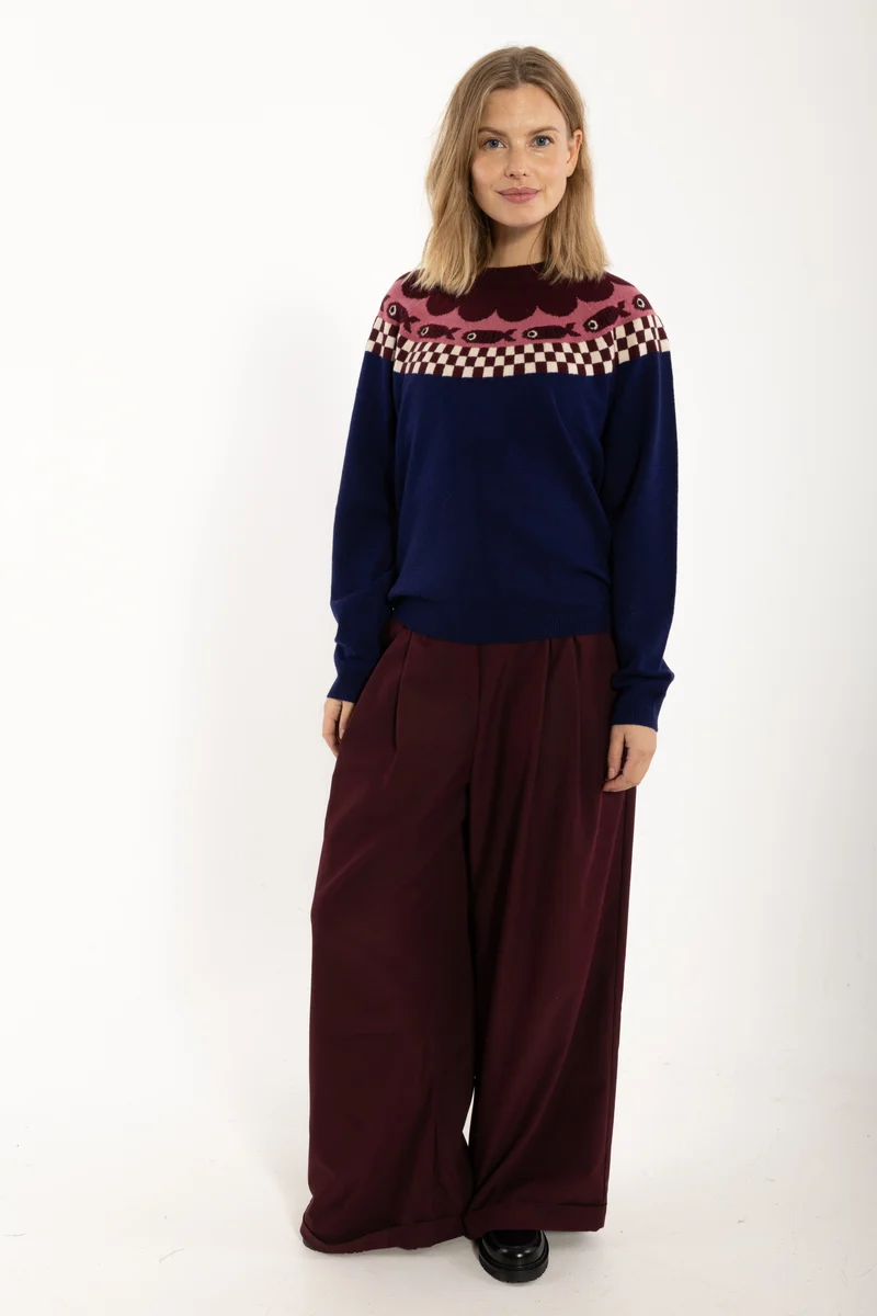 Danesidsel Merino Wool Sweater Deep Blue FISH