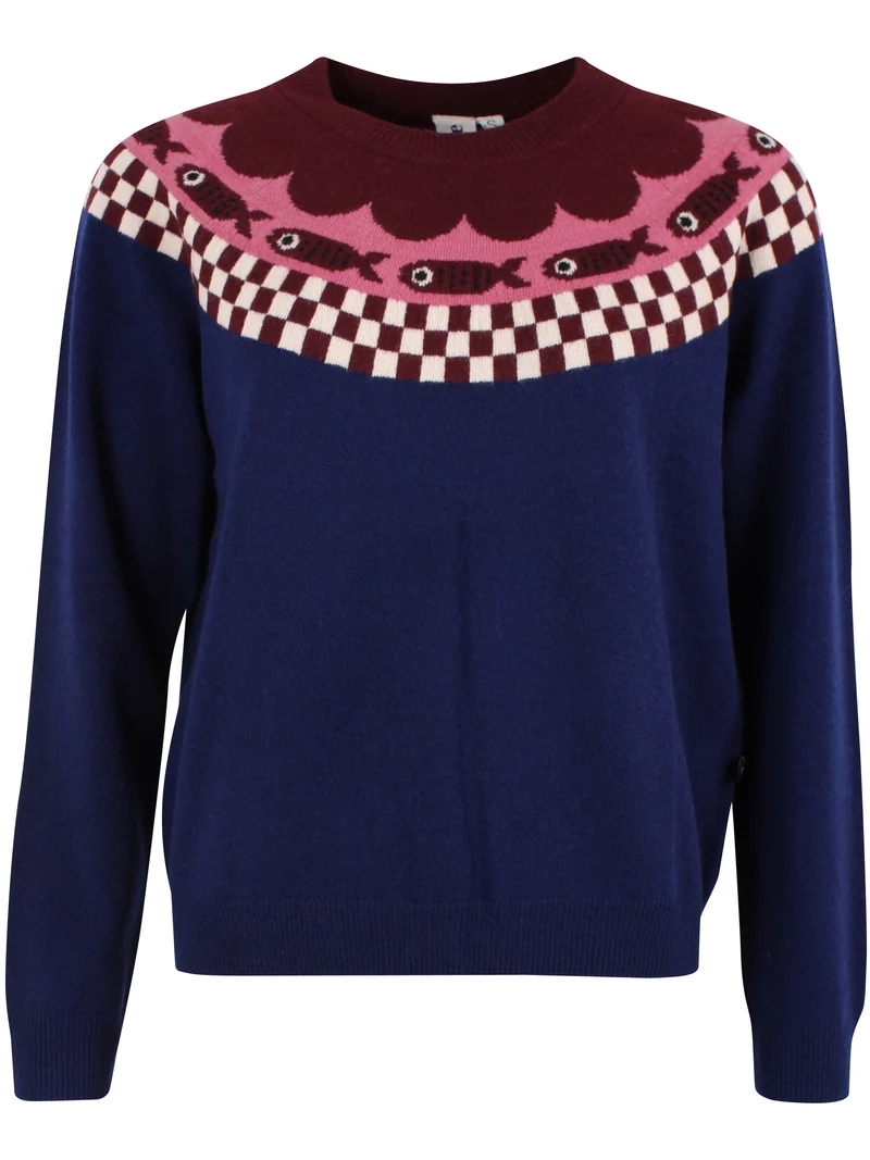 Danesidsel Merino Wool Sweater Deep Blue FISH