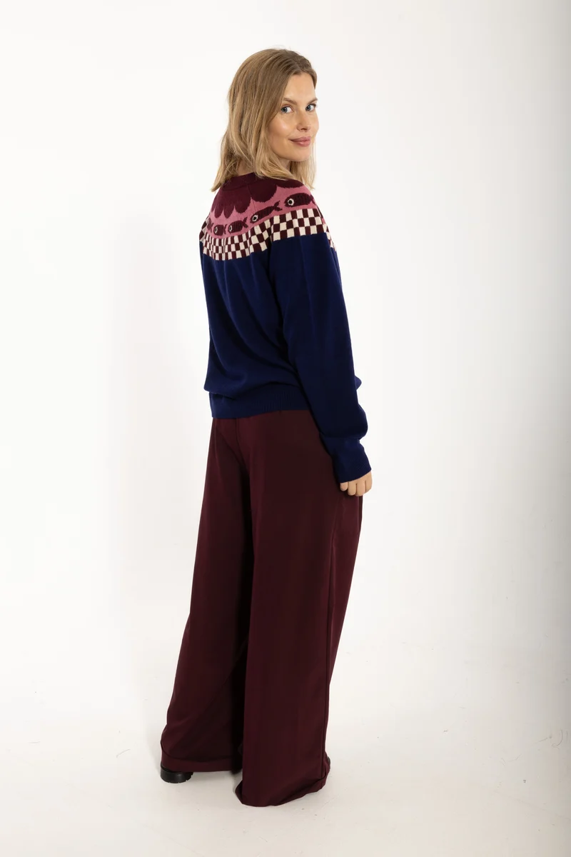 Danesidsel Merino Wool Sweater Deep Blue FISH
