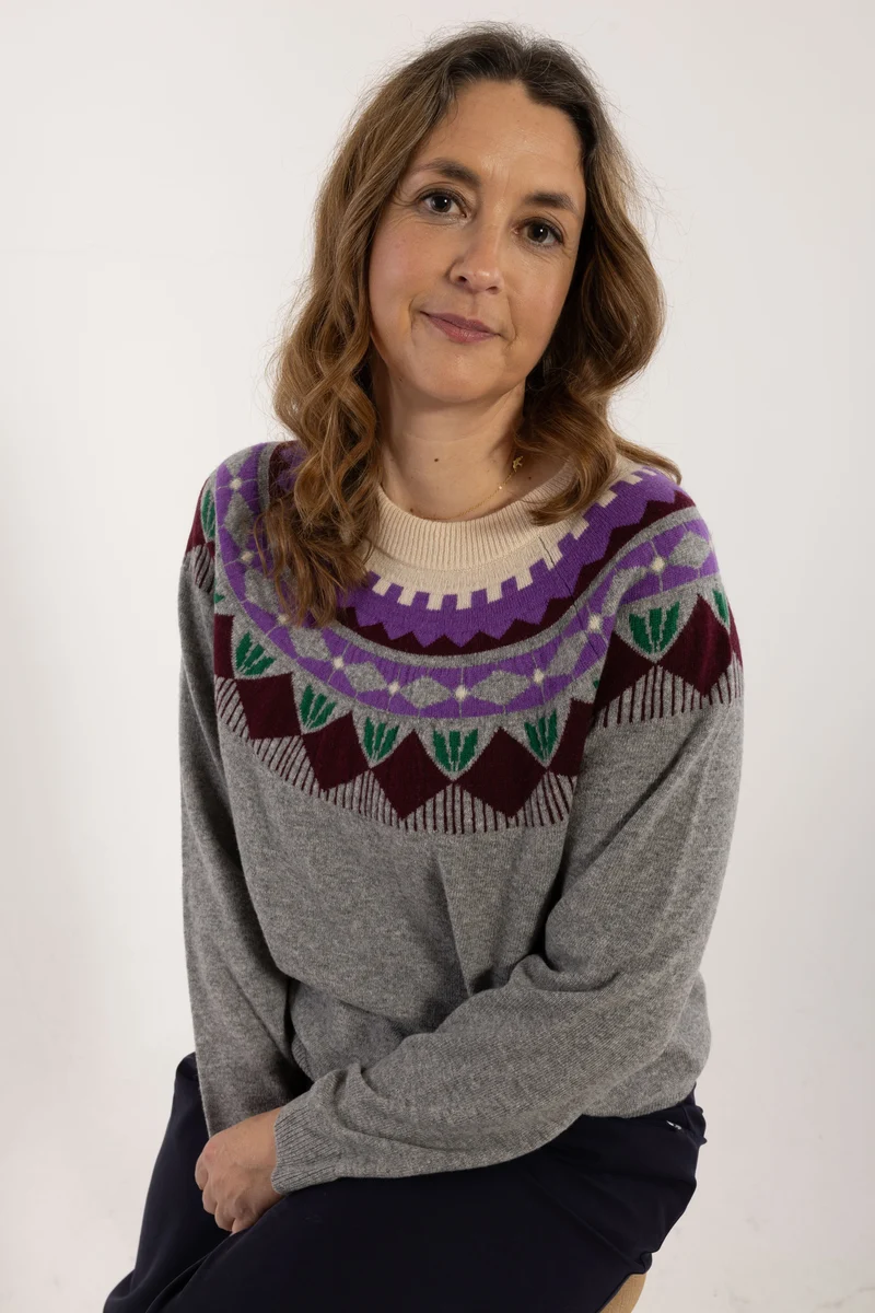 Danesidsel Merino Wool Sweater Heather Grey FLOWER