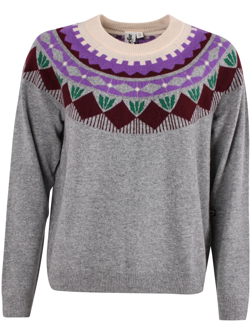 Danesidsel Merino Wool Sweater Heather Grey FLOWER