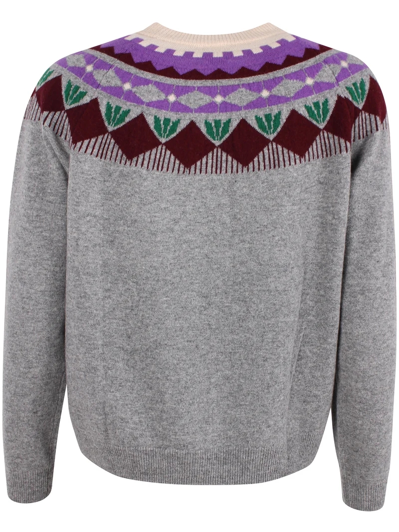 Danesidsel Merino Wool Sweater Heather Grey FLOWER