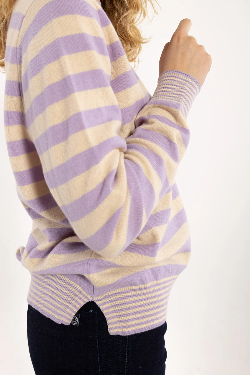 Daneletter Merino Wool Sweater Ice Lilac/Light Beige