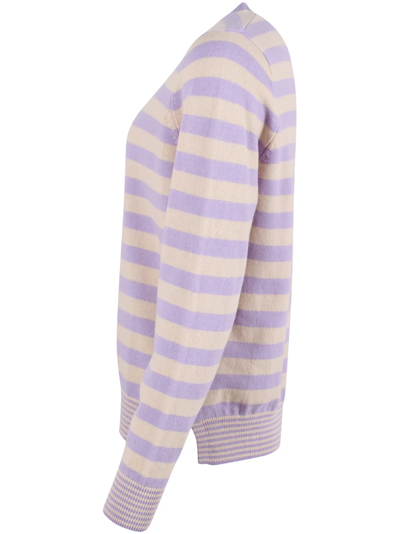 Daneletter Merino Wool Sweater Ice Lilac/Light Beige