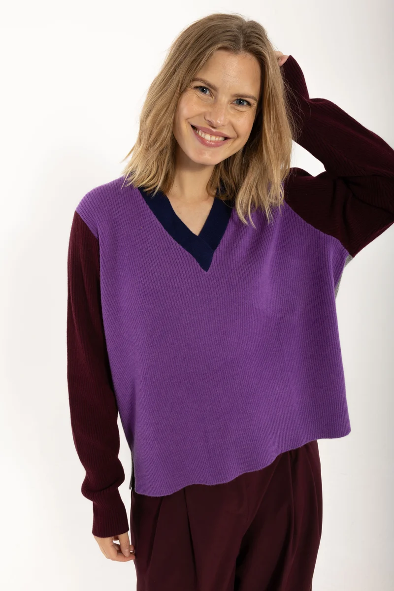 Danebass Merino Wool Sweater Purple-Mix