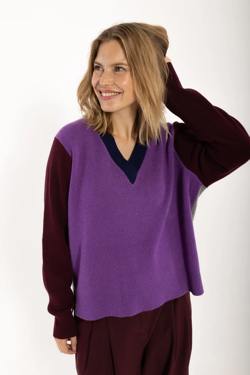 Danebass Merino Wool Sweater Purple-Mix