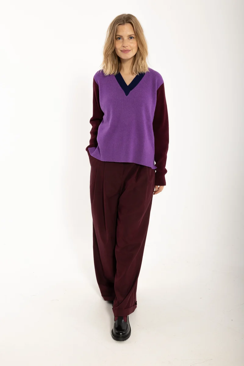 Danebass Merino Wool Sweater Purple-Mix
