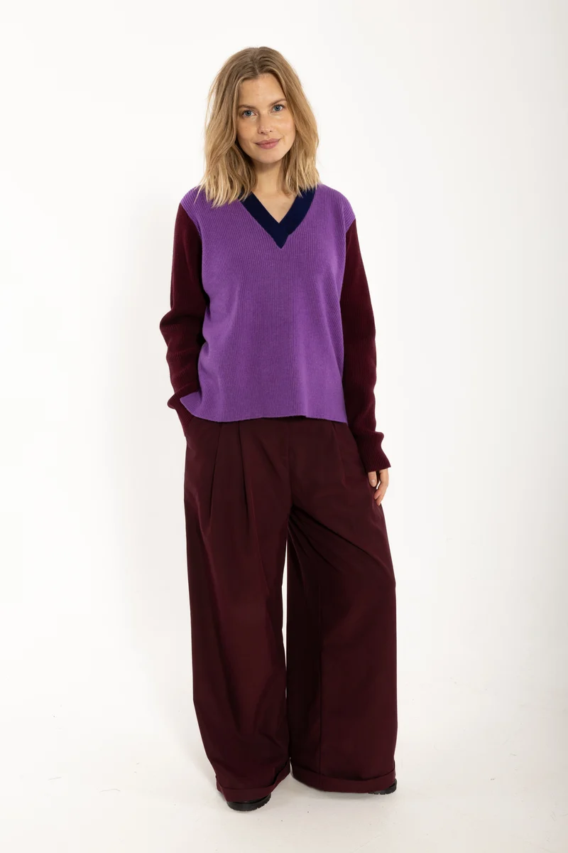 Danebass Merino Wool Sweater Purple-Mix