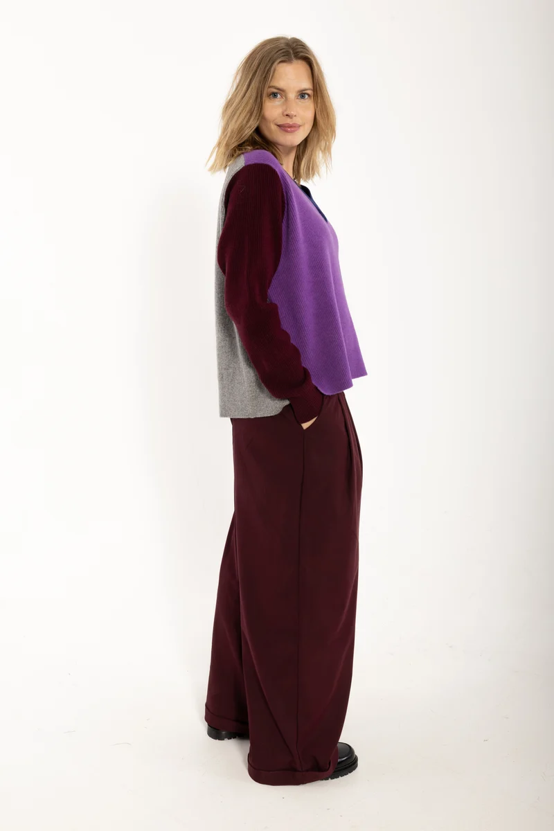 Danebass Merino Wool Sweater Purple-Mix