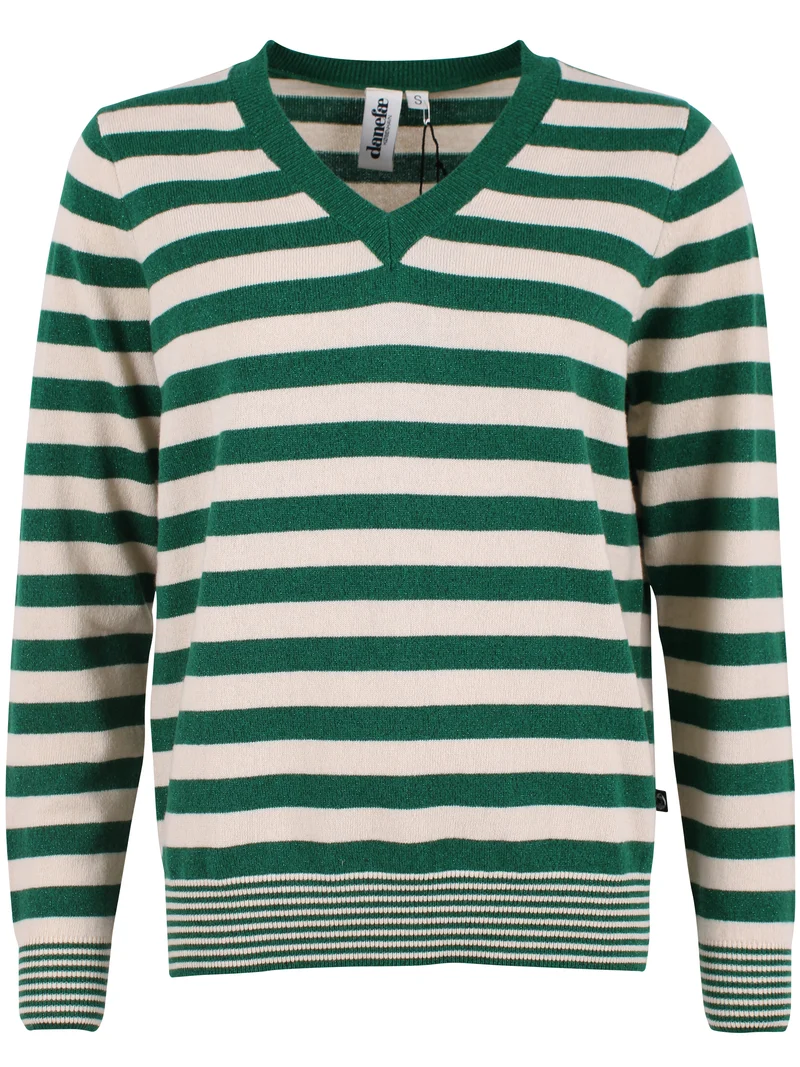 Danenote Merino Wool Glitter Sweater Dark Pine Glitter/Light Beige