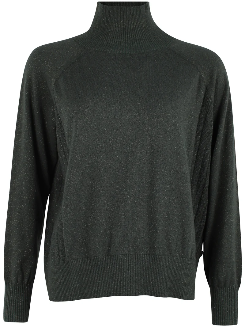 Danenorma Highneck Wool-Mix Glitter Sweater Dark Army