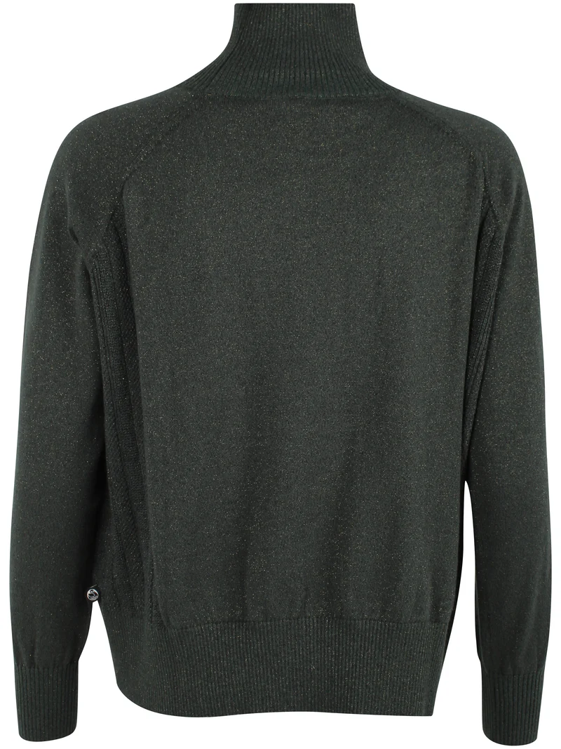 Danenorma Highneck Wool-Mix Glitter Sweater Dark Army