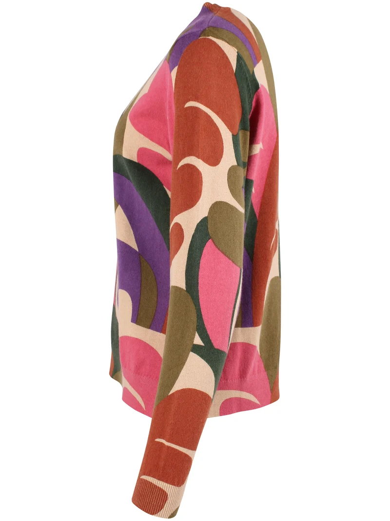 Danevibe Wool-Mix AOP Sweater Nougatmix TROPS