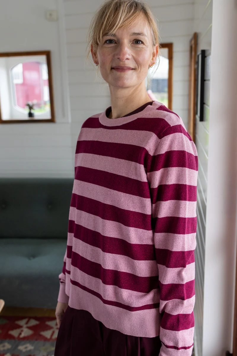 Daneletter Wool-Mix Glitter Sweater Ancient Rose/Dark Cherry