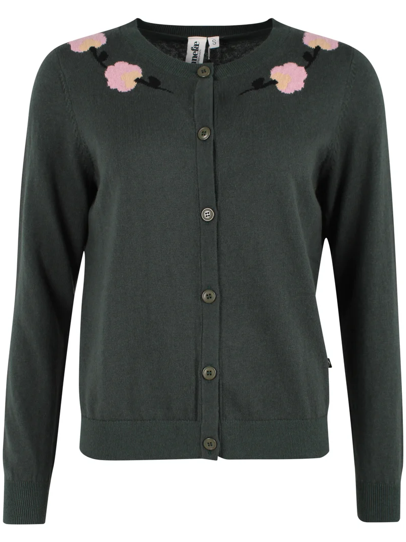 Danelife Wool-Mix Cardigan Dark Army FLOWER