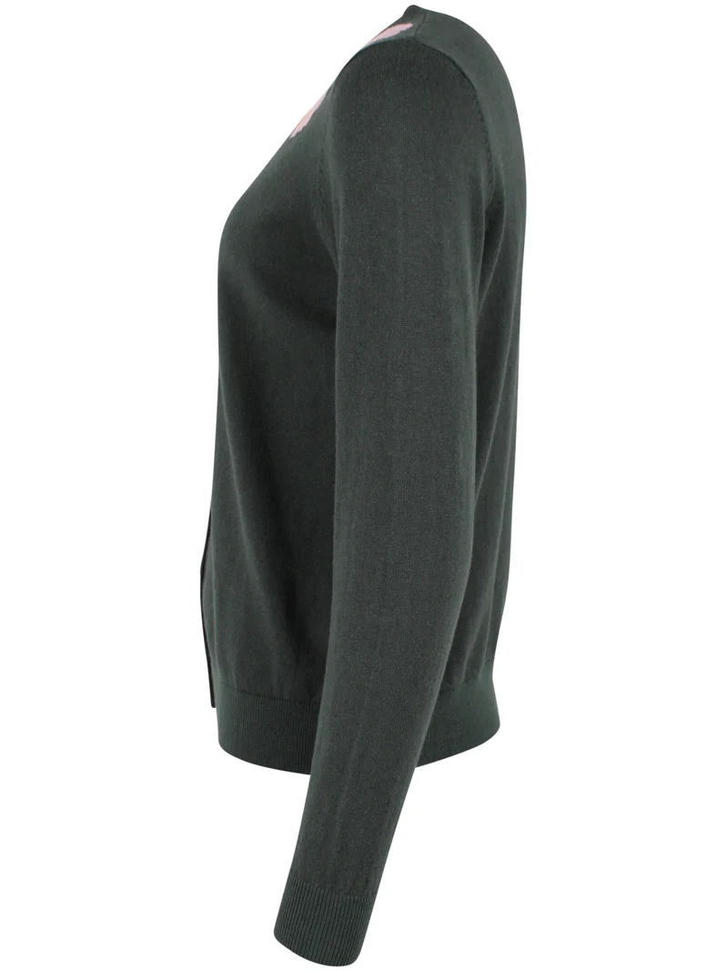 Danelife Wool-Mix Cardigan Dark Army FLOWER