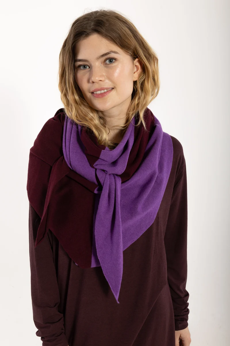 Danefireplace Merino Wool Shawl Dark Wine/Purple